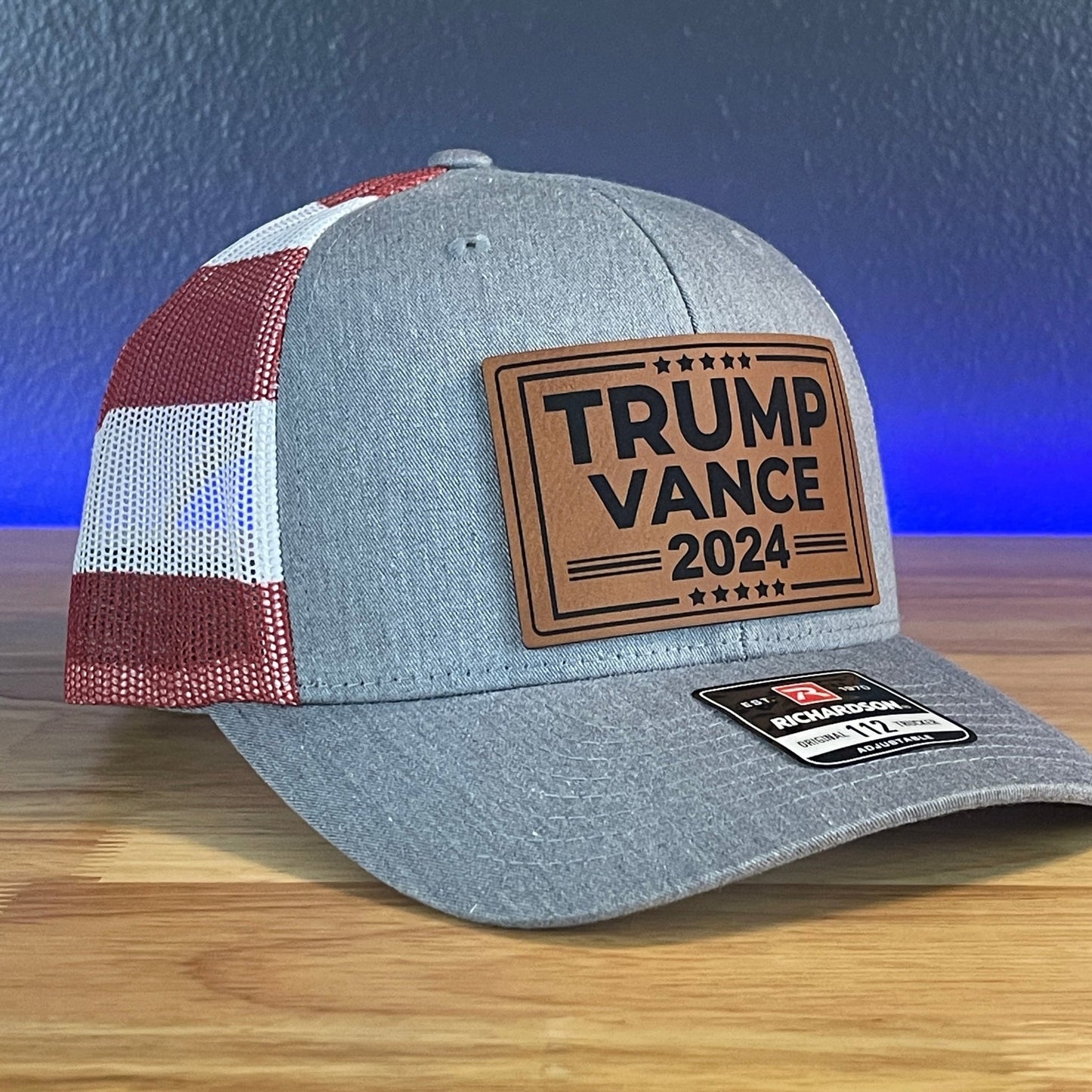 Trump Hat Trump Vance 2024 SnapBack Trucker Leather Patch Hat Rawhide - Hollow Point Society - Patch Hat