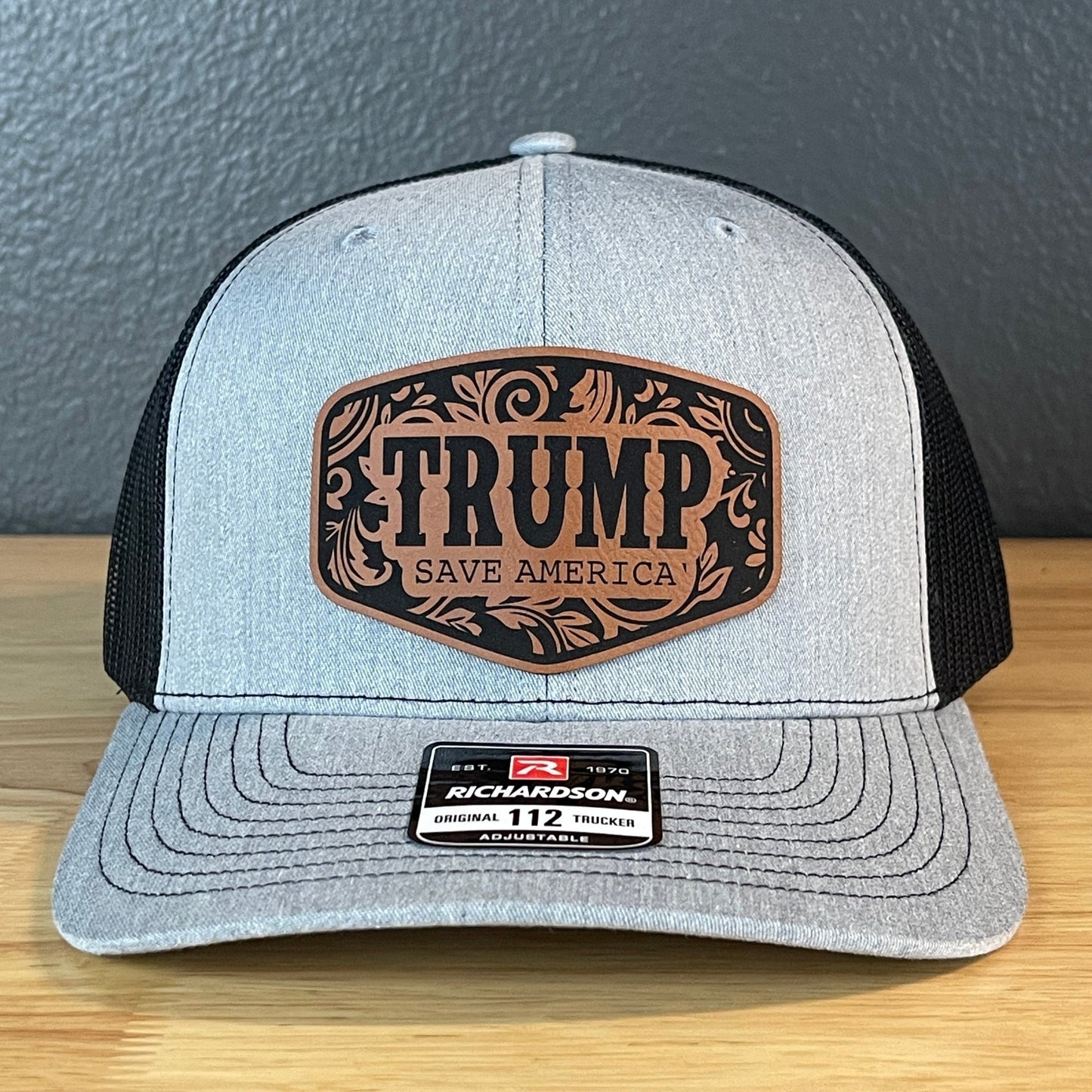 Trump Save America Patriotic Snap Back Trucker Hat Leather Patch - Hollow Point Society - Patch Hat