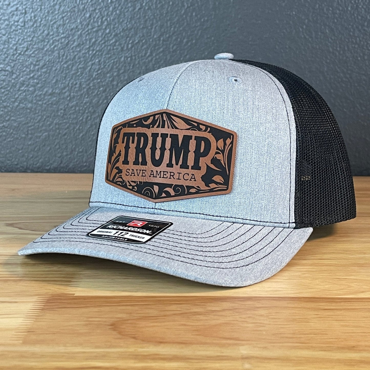 Trump Save America Snap Back Trucker Hat Leather Patch Hat - Hollow Point Society - Patch Hat