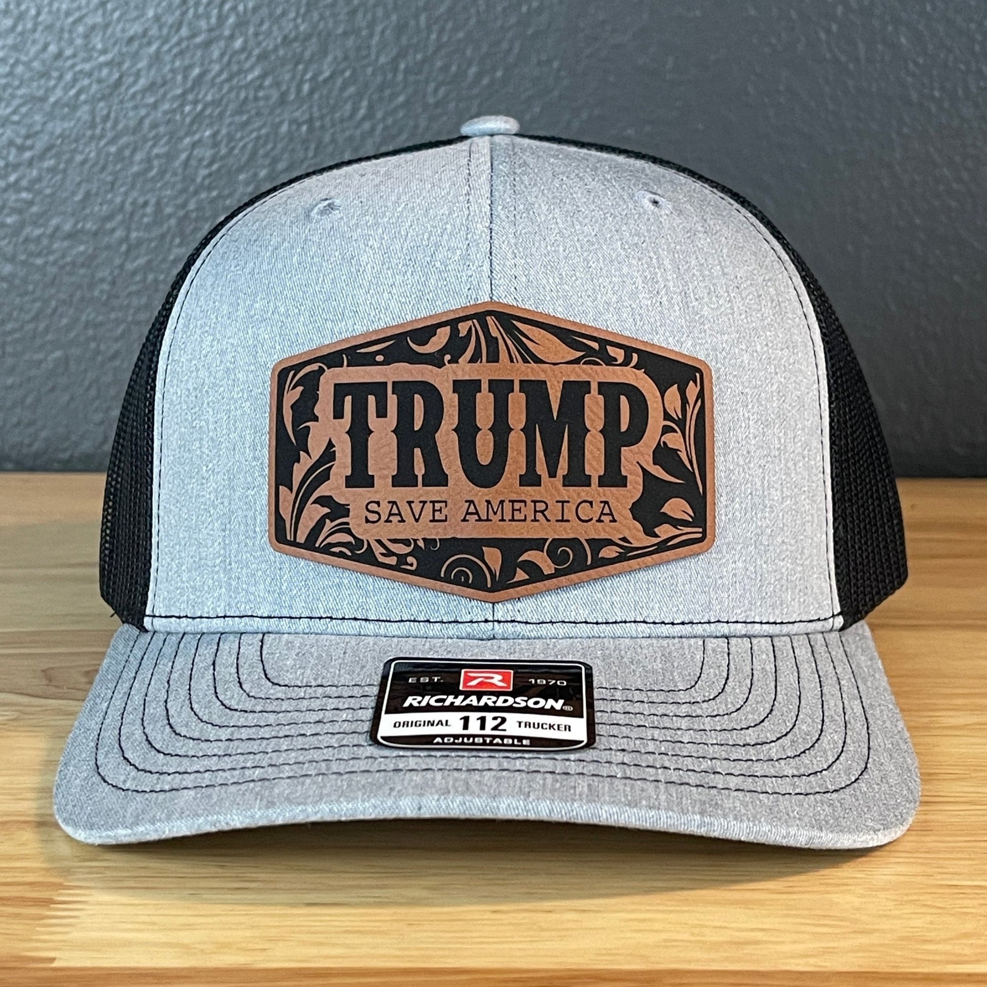 Trump Save America Snap Back Trucker Hat Leather Patch Hat - Hollow Point Society - Patch Hat