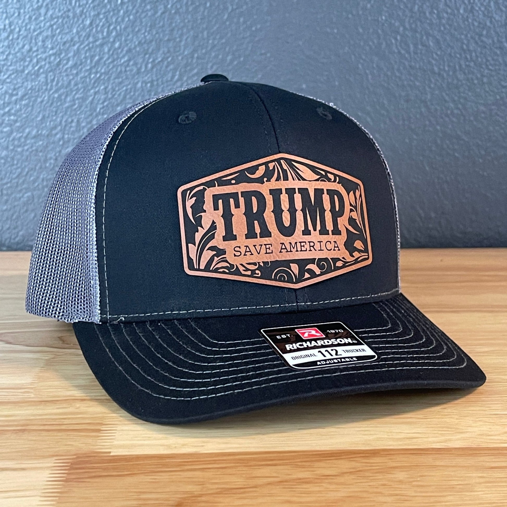 Trump Save America Snap Back Trucker Hat Leather Patch - Hollow Point Society - Patch Hat