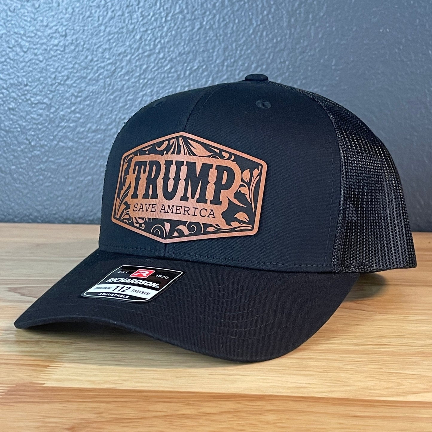 Trump Save America Snap Back Trucker Hat Leather Patch - Hollow Point Society - Patch Hat