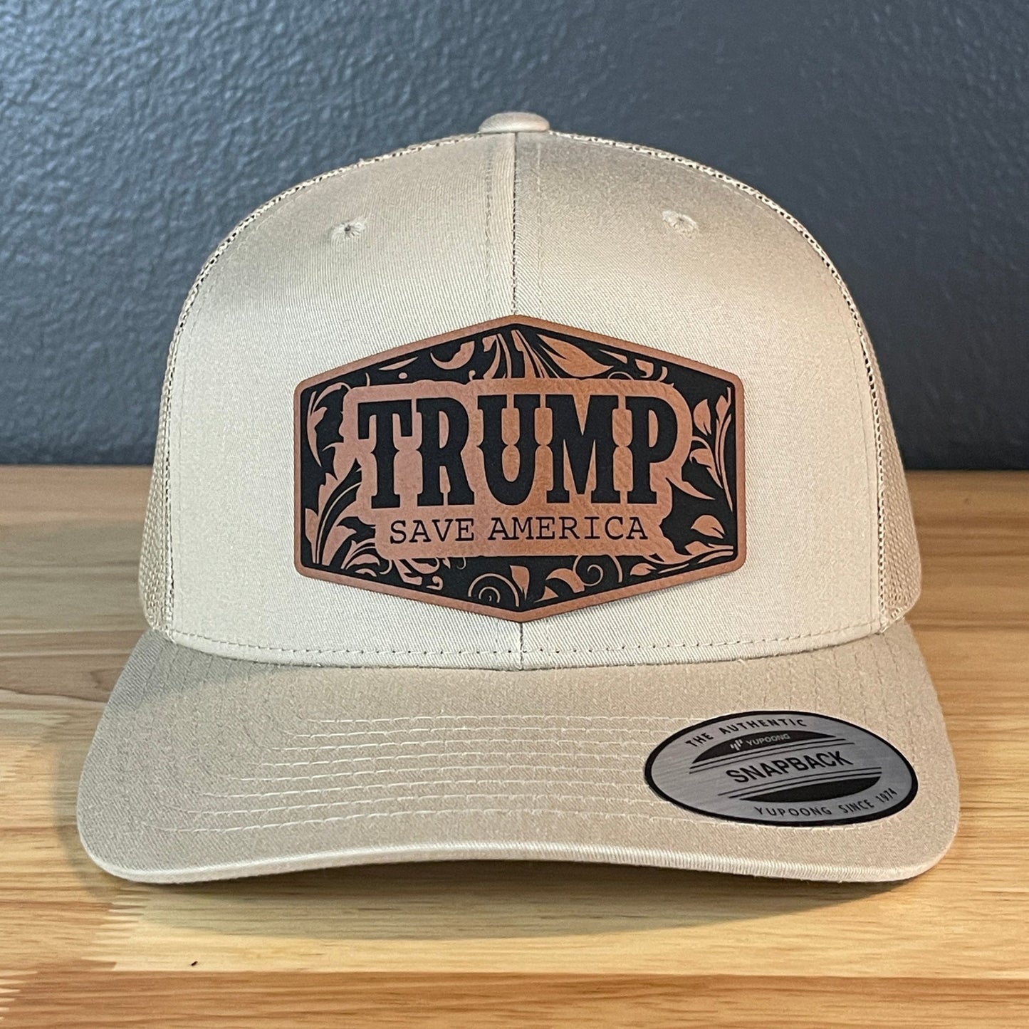 Trump Save America Snap Back Trucker Hat Leather Patch - Hollow Point Society - Patch Hat