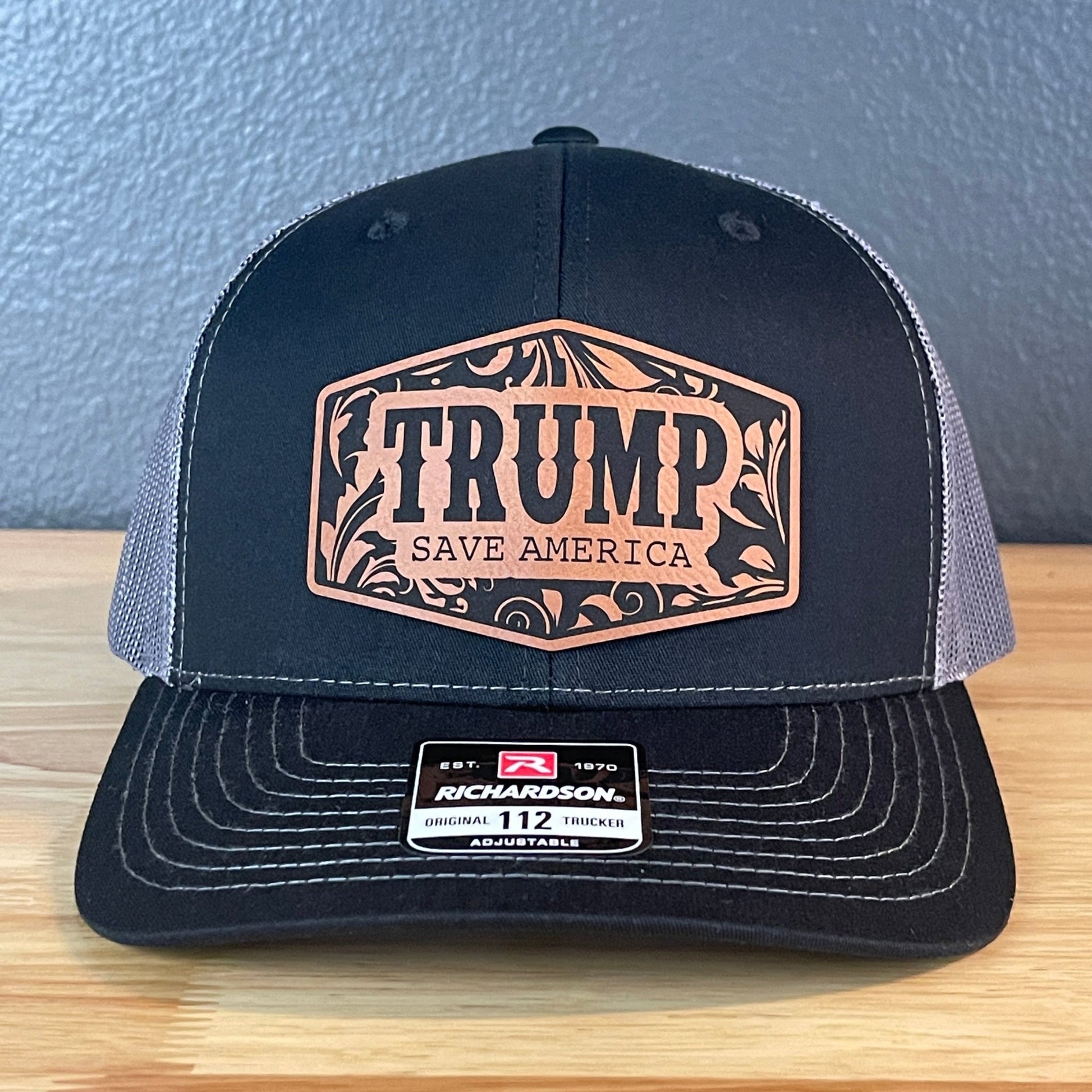 Trump Save America Snap Back Trucker Hat Leather Patch - Hollow Point Society - Patch Hat