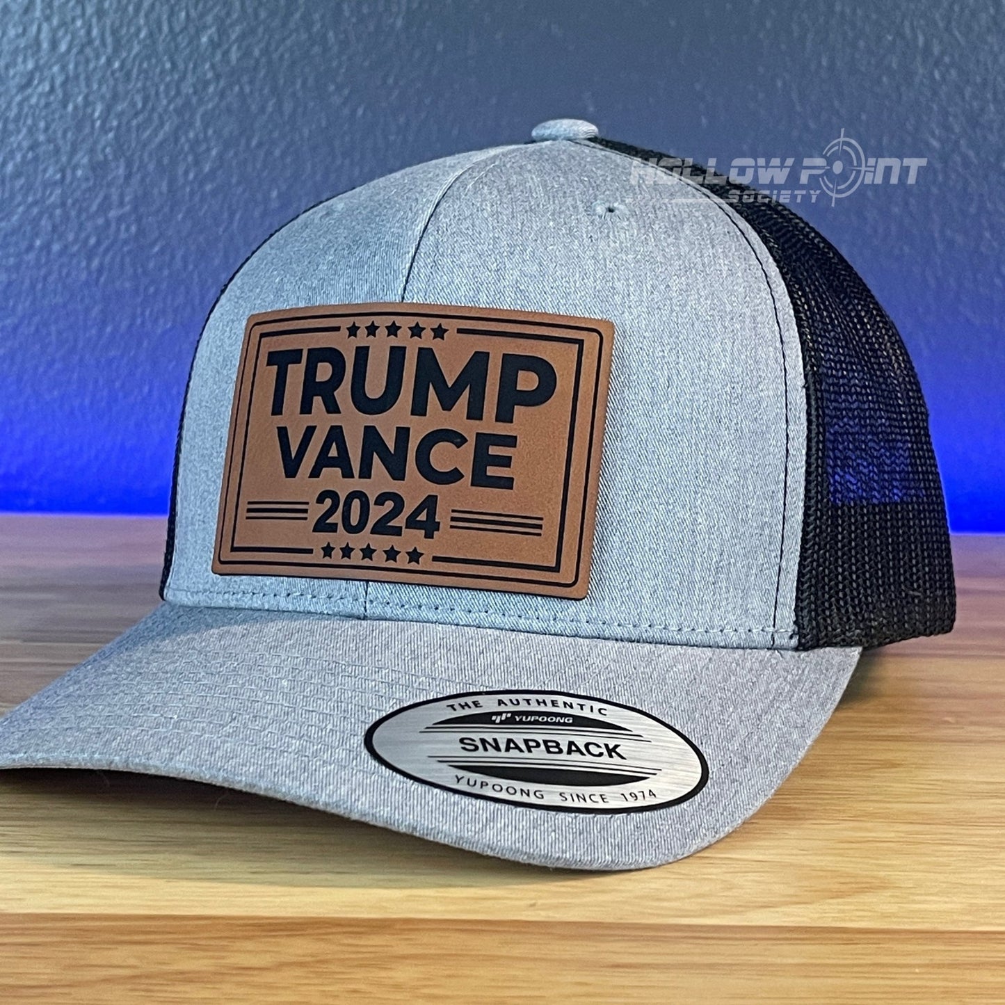 TRUMP VANCE 2024 SnapBack Trucker Rawhide Leather Patch Hat - Hollow Point Society - Patch Hat