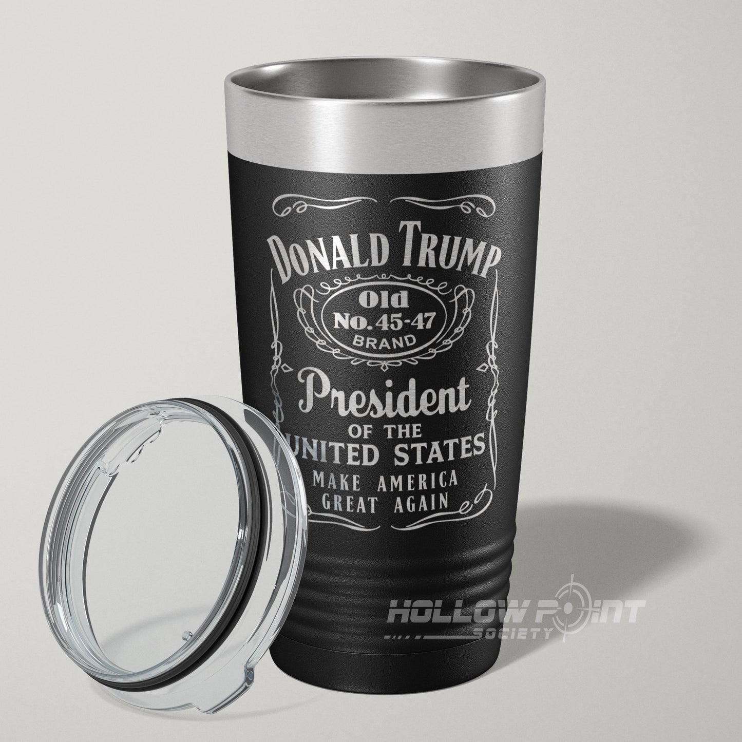 Trump 45-47 Vintage Label 20oz Laser Engraved Tumbler Travel Mug