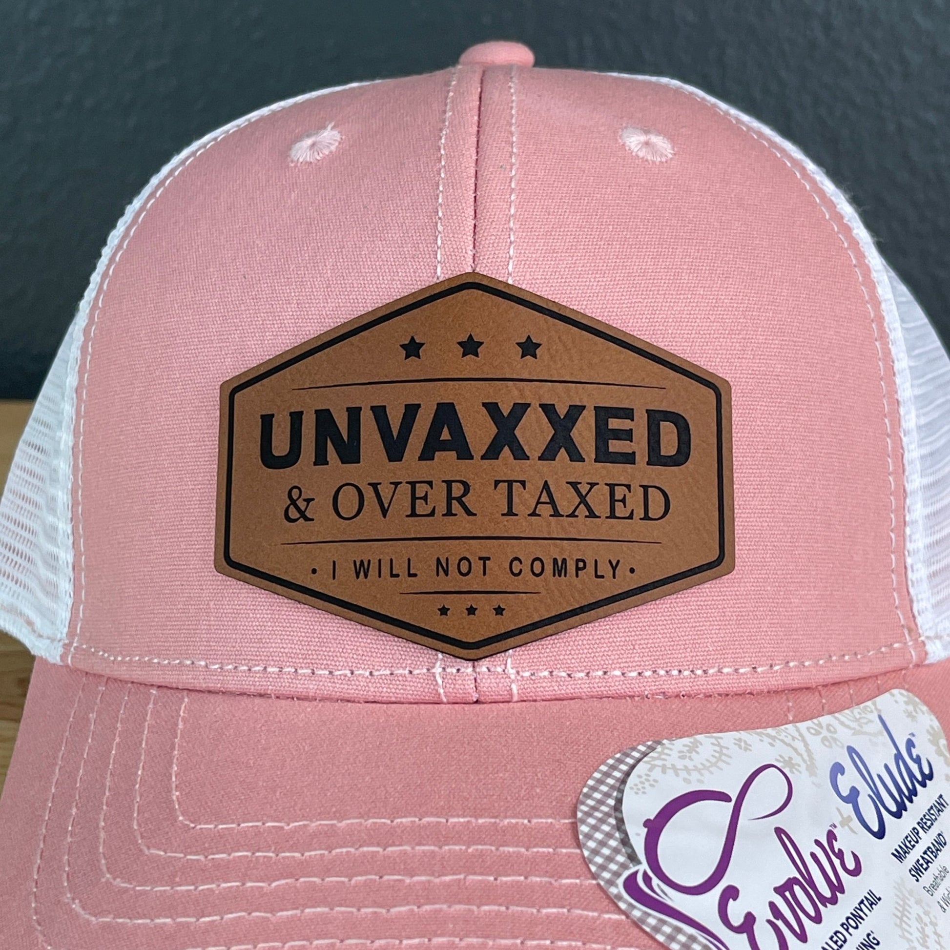 Unvaxxed and Overtaxed Ponytail Hat Rawhide Patch Women's Hat - Hollow Point Society - Patch Hat