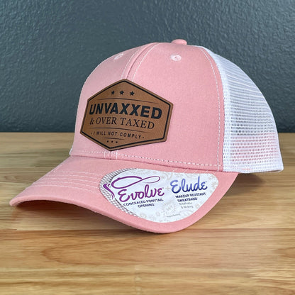 Unvaxxed and Overtaxed Ponytail Hat Rawhide Patch Women's Hat - Hollow Point Society - Patch Hat