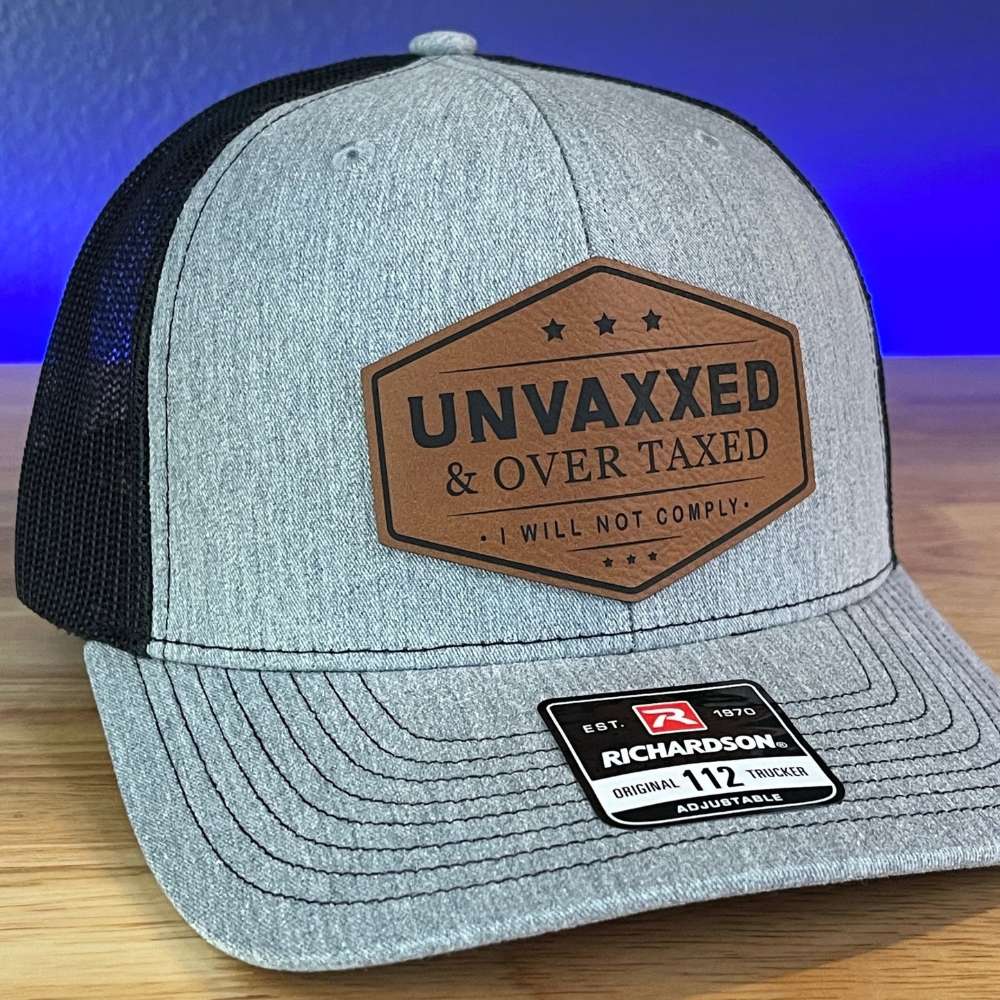 UNVAXXED & OVER TAXED Leather Patch Hat - Hollow Point Society - Patch Hat