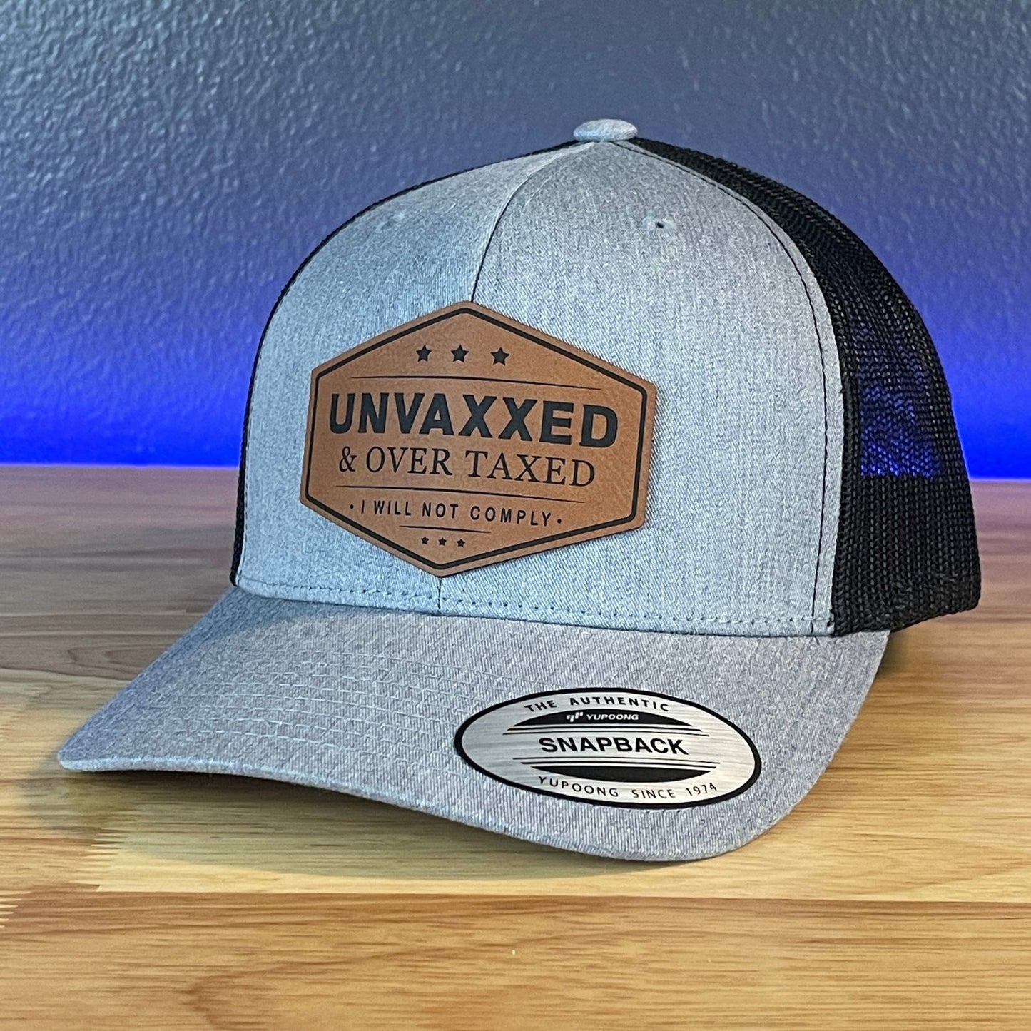 UNVAXXED & OVER TAXED Leather Patch Hat - Hollow Point Society - Patch Hat