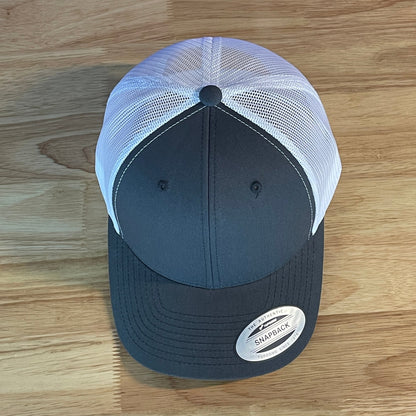 UNVAXXED & OVER TAXED Leather Patch Hat Rawhide Charcoal/White - Hollow Point Society - Patch Hat