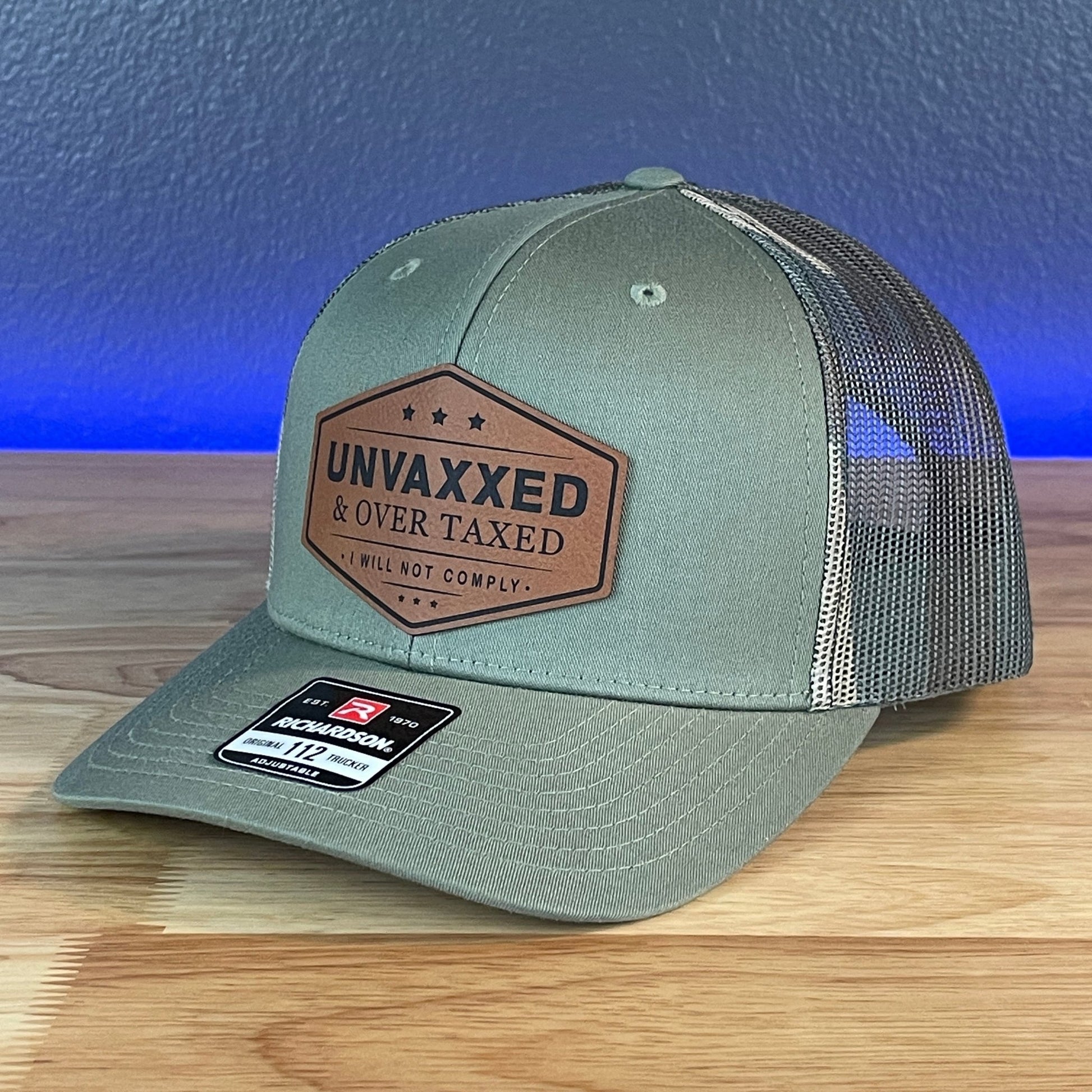 UNVAXXED & OVER TAXED Leather Patch Hat Rawhide - Hollow Point Society - Patch Hat