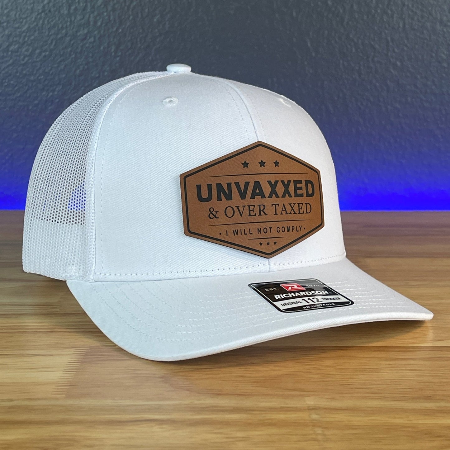 UNVAXXED & OVER TAXED Leather Patch Hat Rawhide - Hollow Point Society - Patch Hat