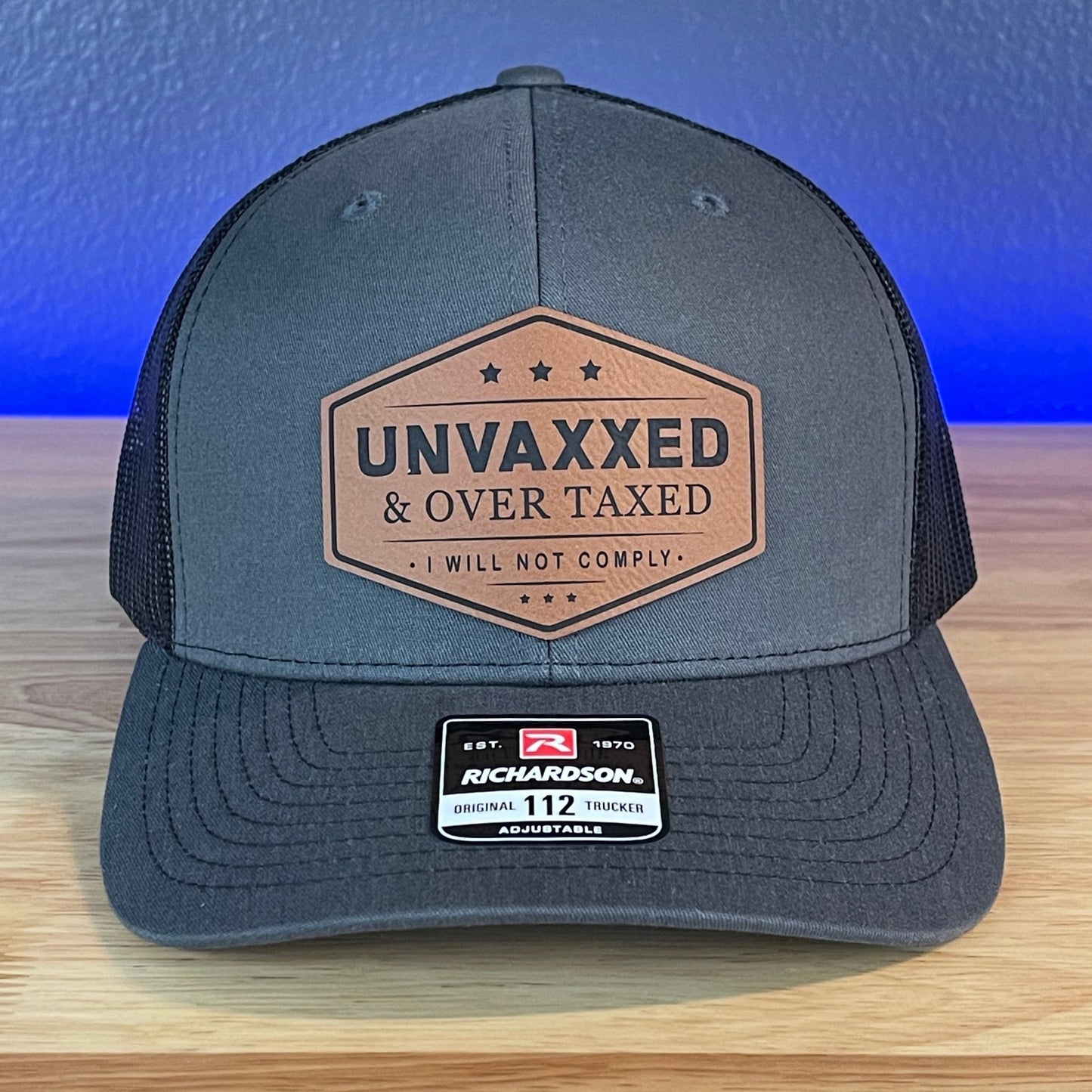 UNVAXXED & OVER TAXED Leather Patch Hat Rawhide - Hollow Point Society - Patch Hat