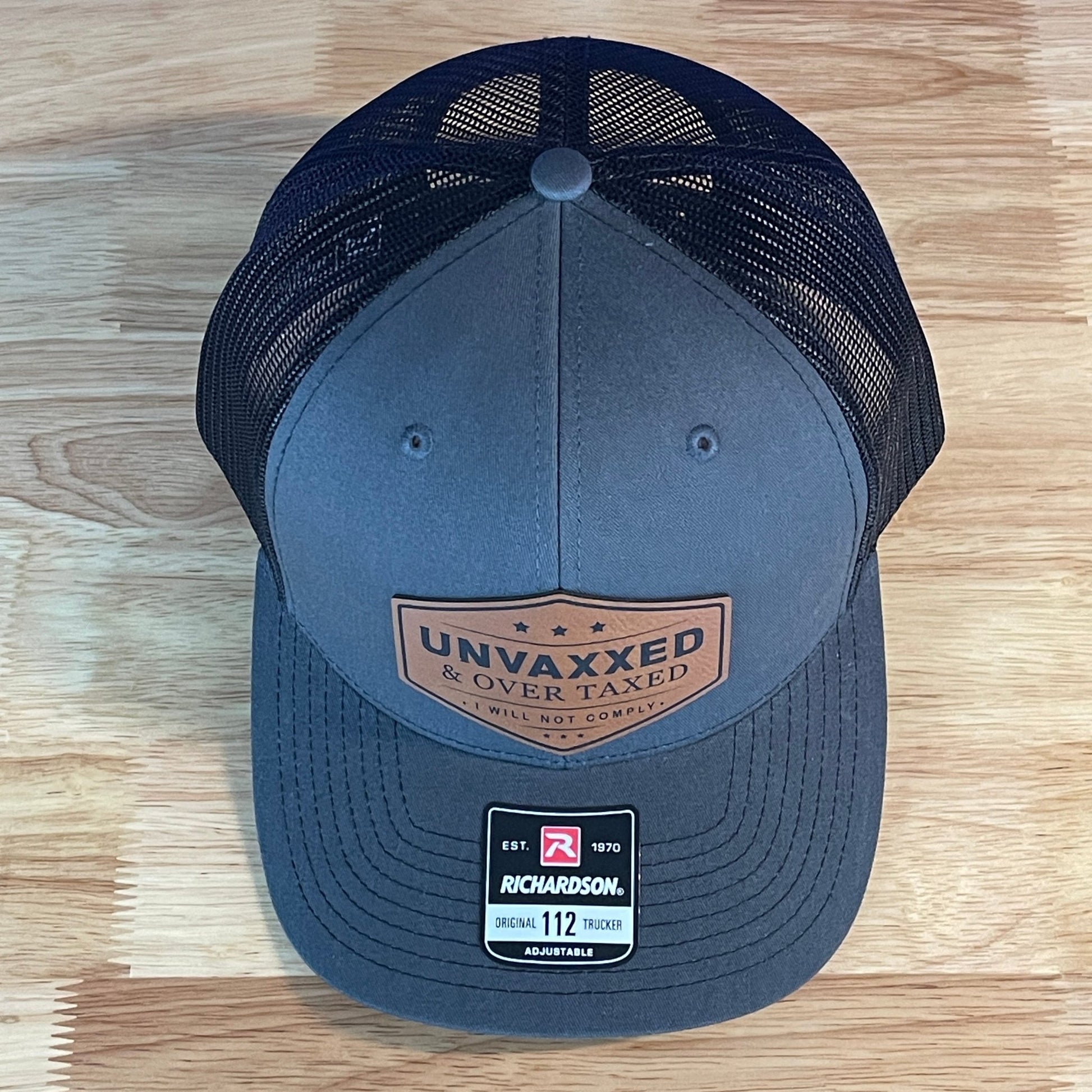 UNVAXXED & OVER TAXED Leather Patch Hat Rawhide - Hollow Point Society - Patch Hat