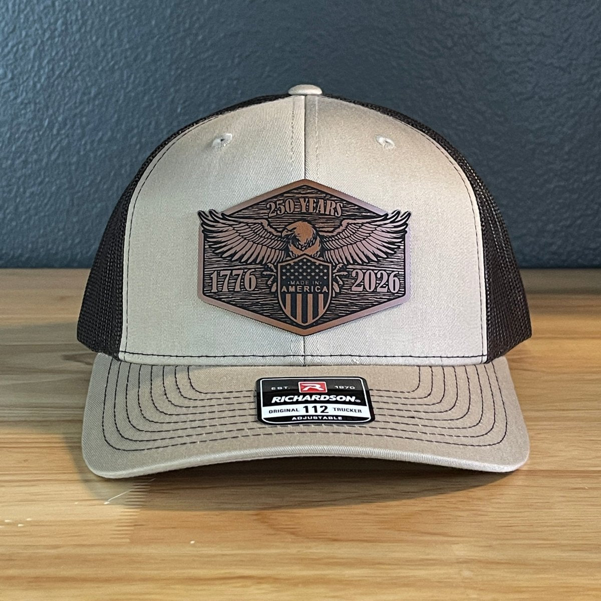 USA 250th Anniversary America 1776 - 2026 Eagle Patriotic Leather Patch Hat - Hollow Point Society - Patch Hat