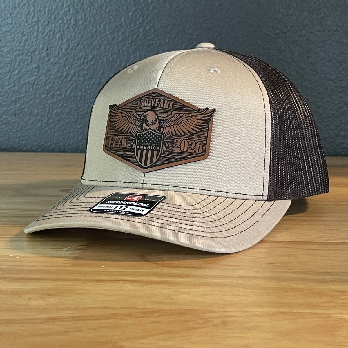 USA 250th Anniversary America 1776 - 2026 Eagle Patriotic Leather Patch Hat - Hollow Point Society - Patch Hat