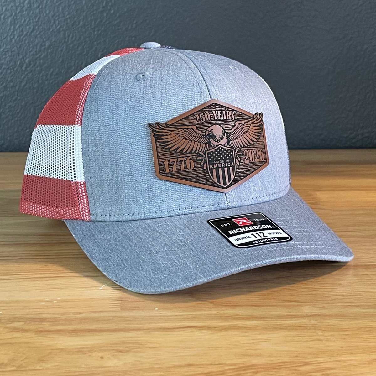 USA 250th Anniversary America 1776 - 2026 Eagle Patriotic Leather Patch Hat - Hollow Point Society - Patch Hat