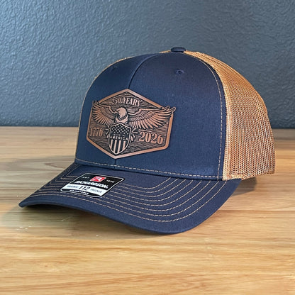 USA 250th Anniversary America 1776 - 2026 Eagle Patriotic Leather Patch Hat - Hollow Point Society - Patch Hat