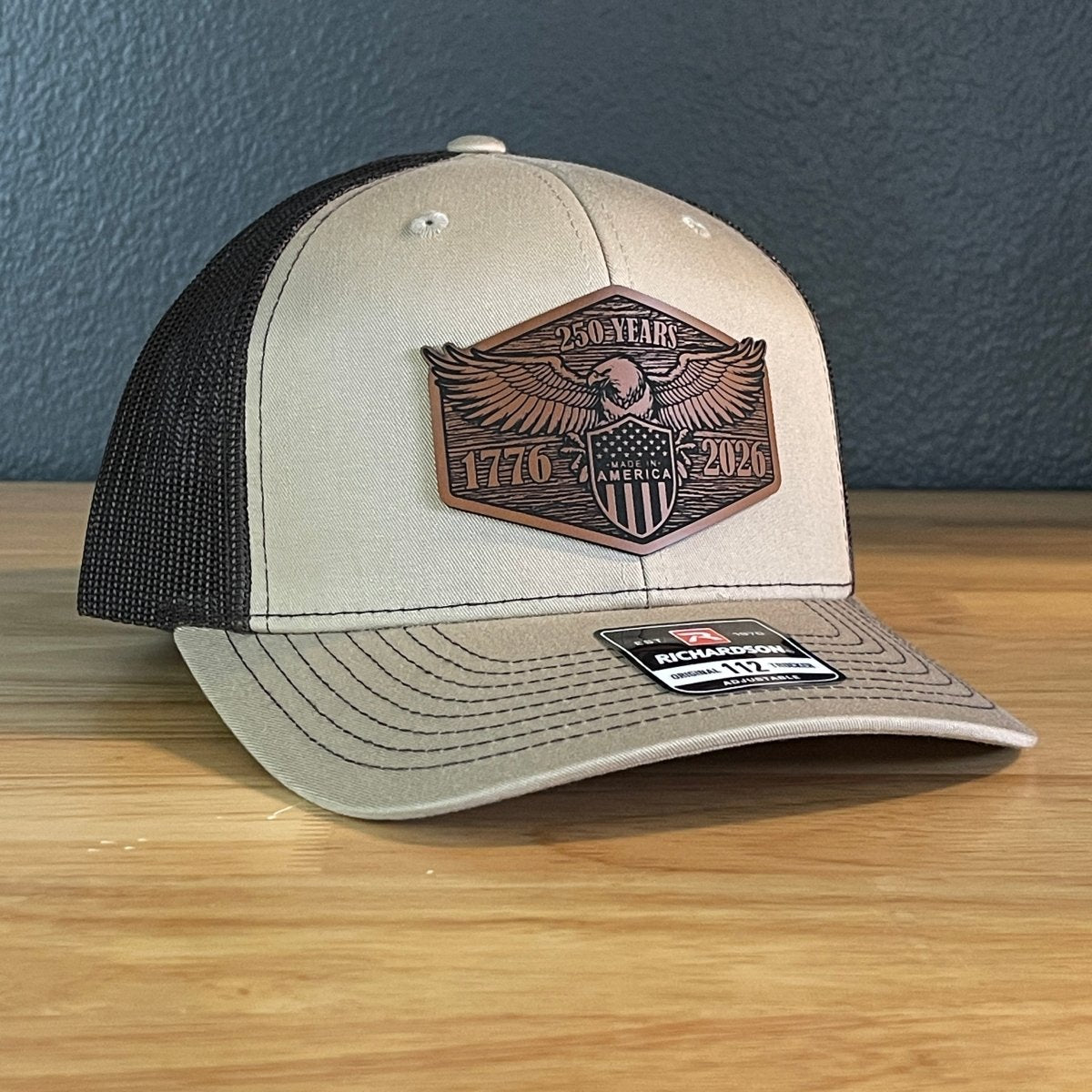 USA 250th Anniversary America 1776 - 2026 Eagle Patriotic Leather Patch Hat - Hollow Point Society - Patch Hat