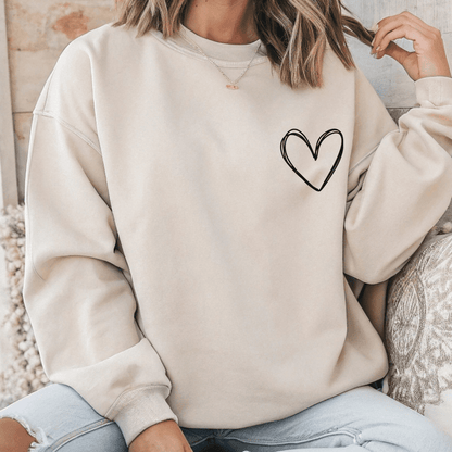 Valentine’s Day Sweatshirt for Women, Simple Heart Sweater - Hollow Point Society - Sweater