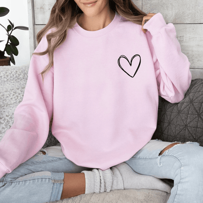 Valentine’s Day Sweatshirt for Women, Simple Heart Sweater - Hollow Point Society - Sweater