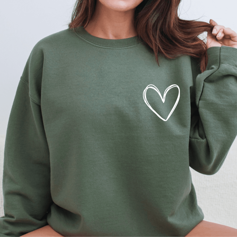 Valentine’s Day Sweatshirt for Women, Simple Heart Sweater - Hollow Point Society - Sweater