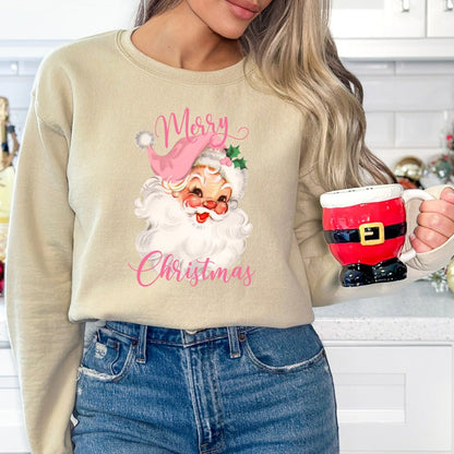 Vintage Santa Sweatshirt Merry Christmas Sweater - Hollow Point Society - Sweater