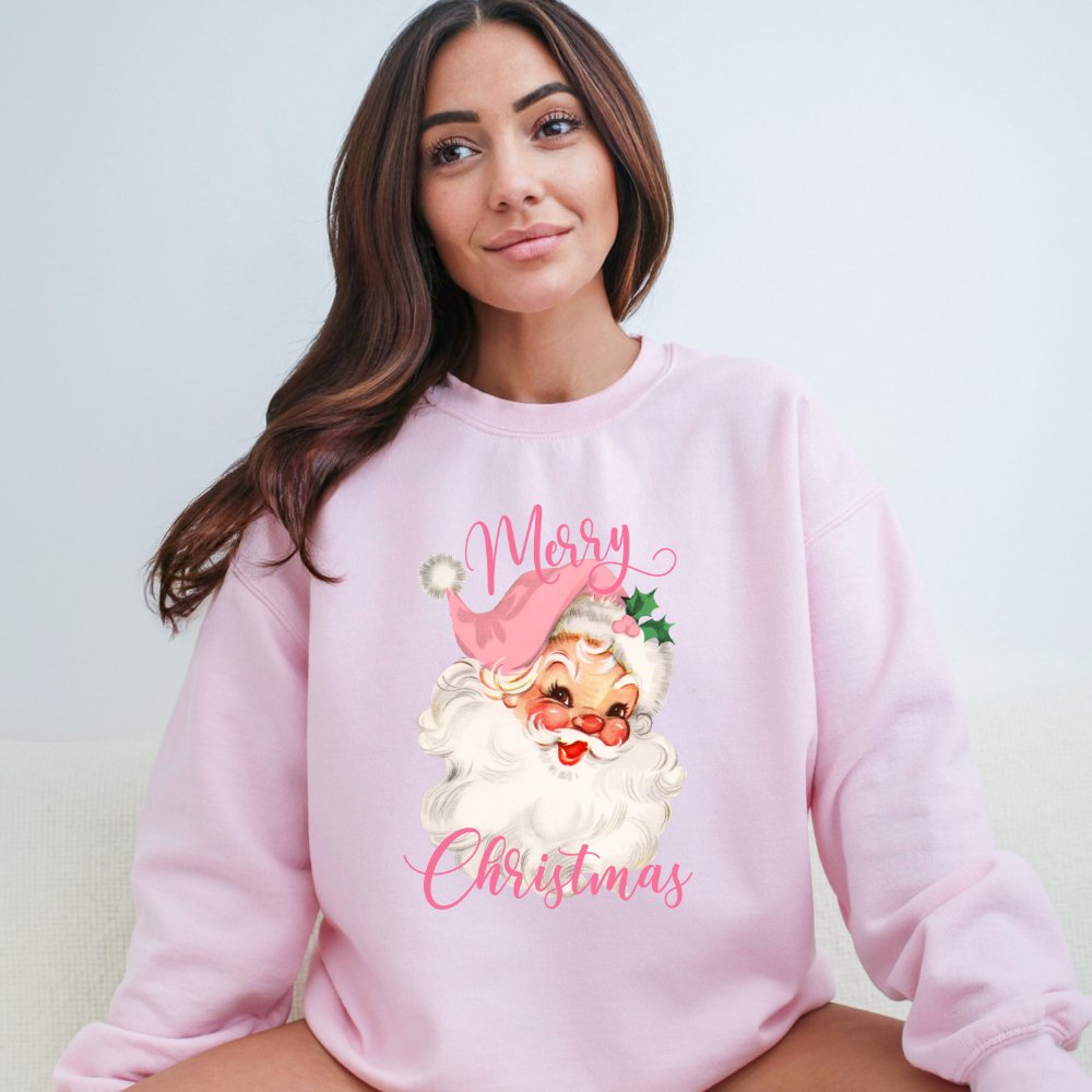 Vintage Santa Sweatshirt Merry Christmas Sweater - Hollow Point Society - Sweater