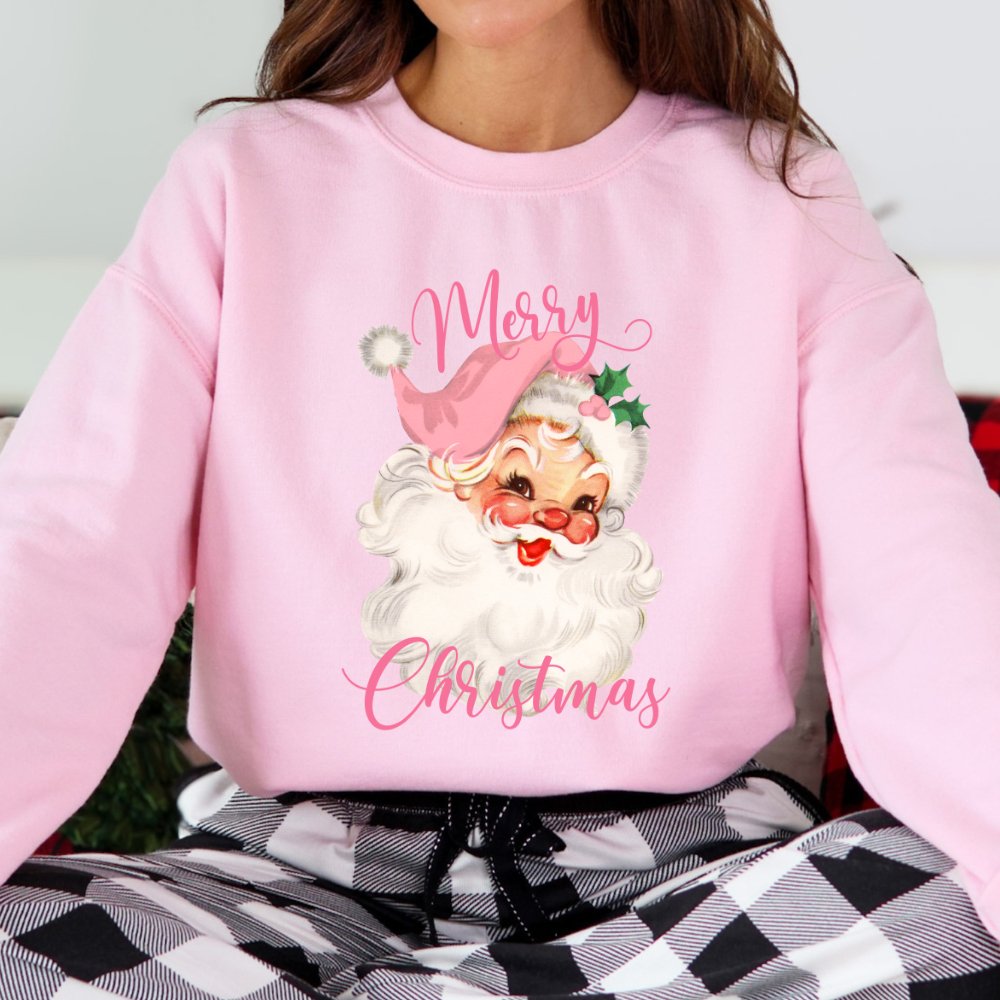 Vintage Santa Sweatshirt Merry Christmas Sweater - Hollow Point Society - Sweater