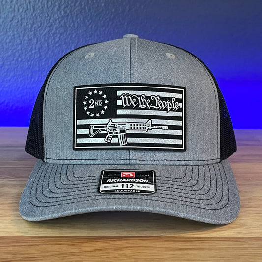 WE THE PEOPLE 2ND AMENDMENT AMERICAN FLAG PATRIOTIC Leather Patch Hat - Hollow Point Society - Patch Hat