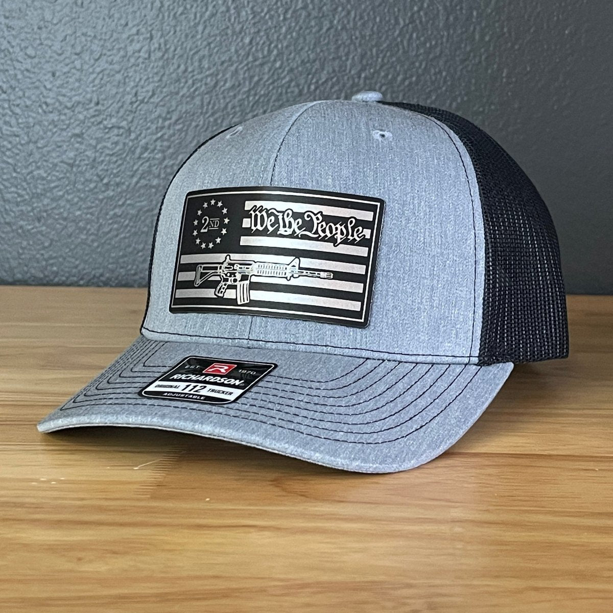 We The People 2nd Amendment American Flag Patriotic Leather Patch Hat - Hollow Point Society - Patch Hat