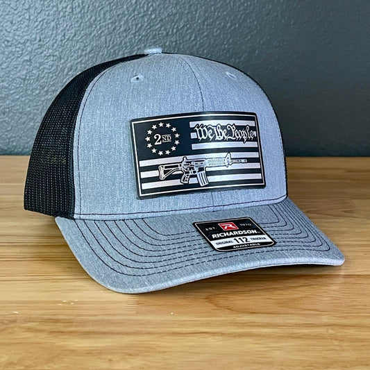 We The People 2nd Amendment American Flag Patriotic Leather Patch Hat - Hollow Point Society - Patch Hat
