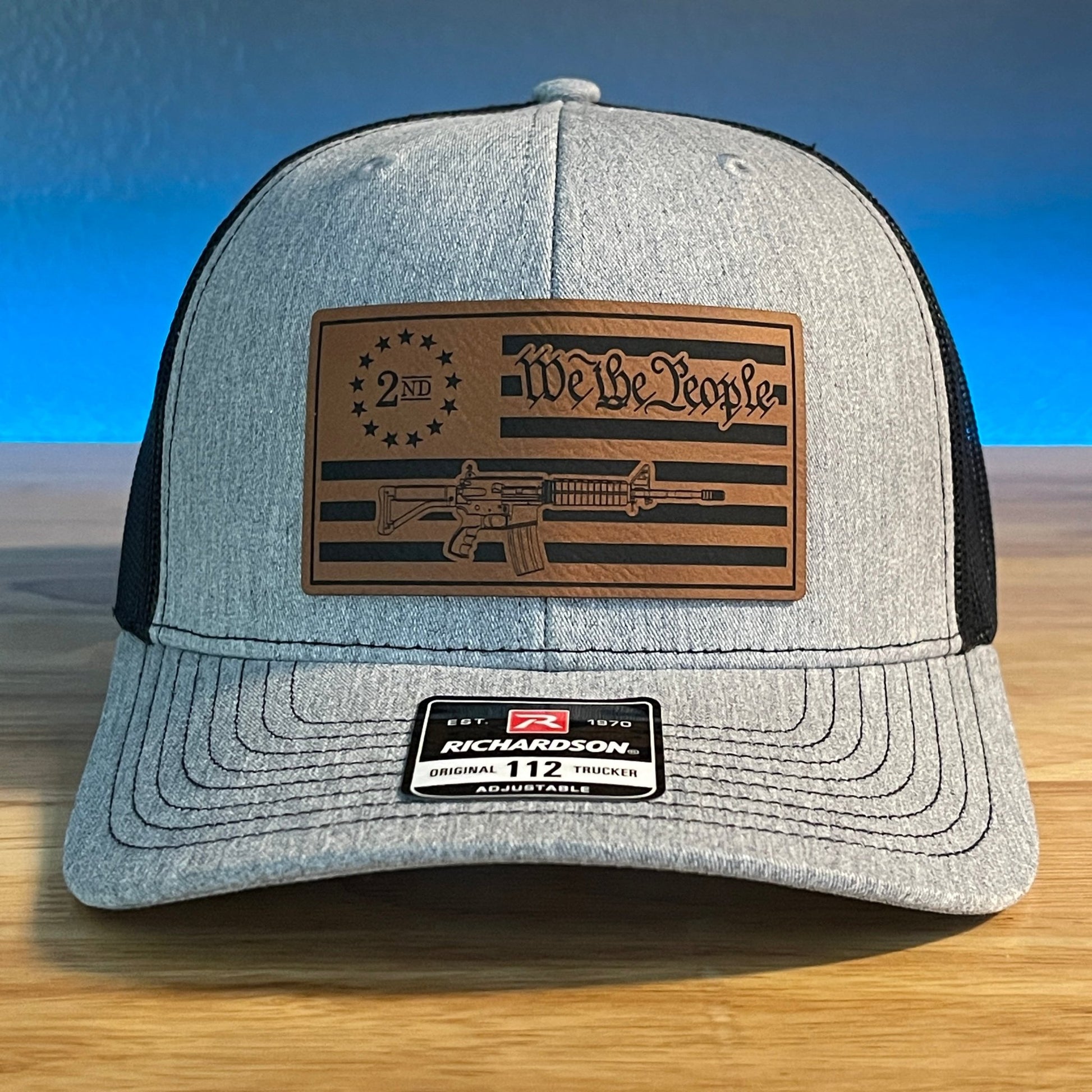 WE THE PEOPLE 2ND AMENDMENT FLAG 2A Leather Patch Hat - Hollow Point Society - Patch Hat