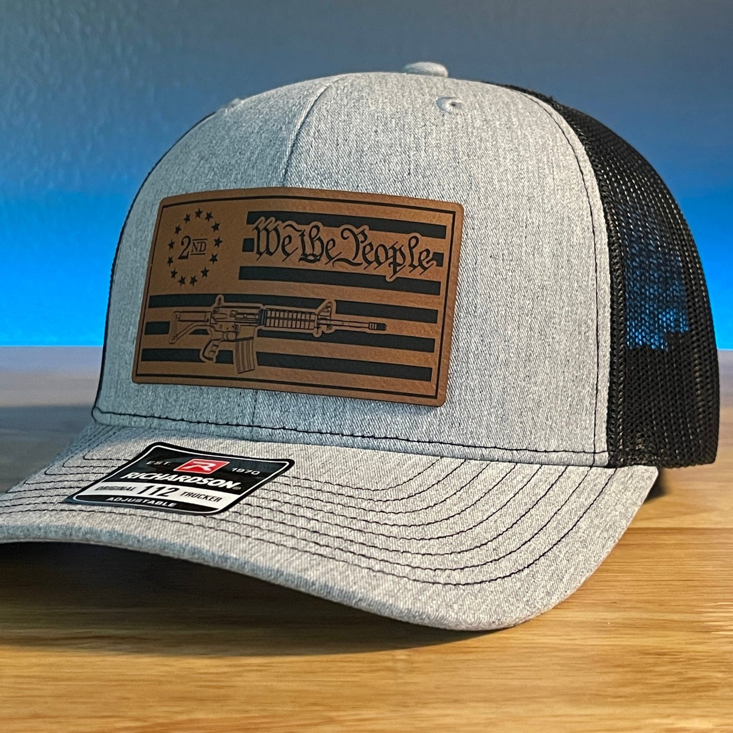 WE THE PEOPLE 2ND AMENDMENT FLAG 2A Leather Patch Hat - Hollow Point Society - Patch Hat