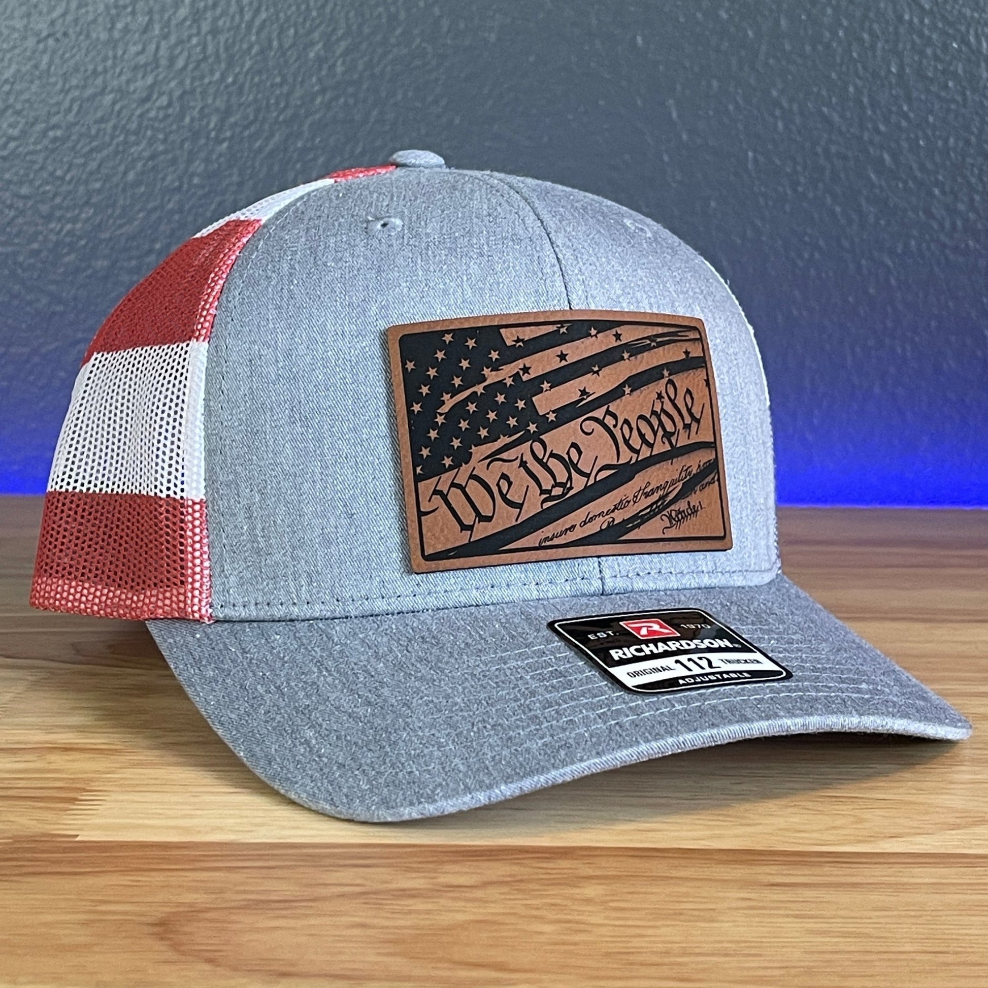 We The People American Flag Constitution Patriotic Leather Patch SnapBack Trucker Hat Stars & Stripes - Hollow Point Society - Patch Hat