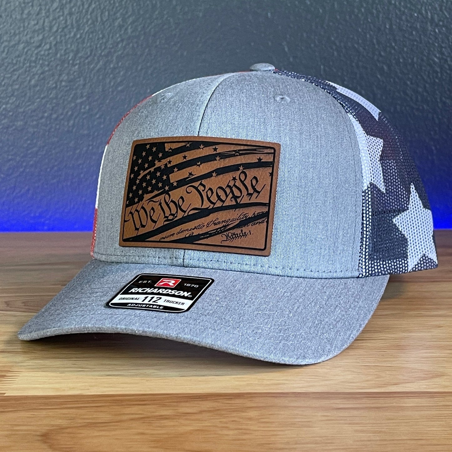 We The People American Flag Constitution Patriotic Leather Patch SnapBack Trucker Hat Stars & Stripes - Hollow Point Society - Patch Hat