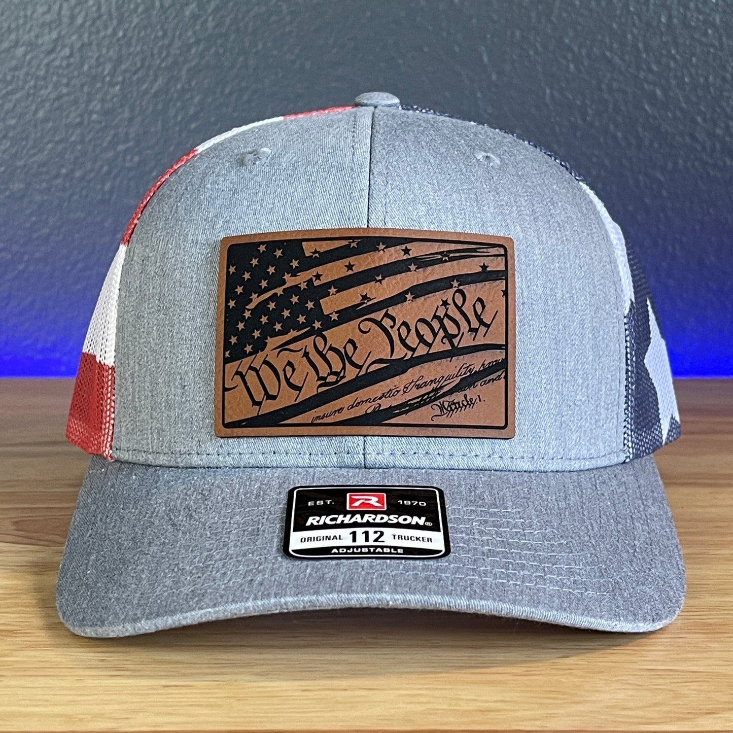 We The People American Flag Constitution Patriotic Leather Patch SnapBack Trucker Hat Stars & Stripes - Hollow Point Society - Patch Hat