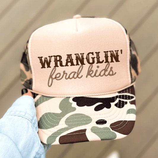 Wranglin' Feral Kids Funny Classic Foam Trucker Hat - Hollow Point Society - Trucker Hat