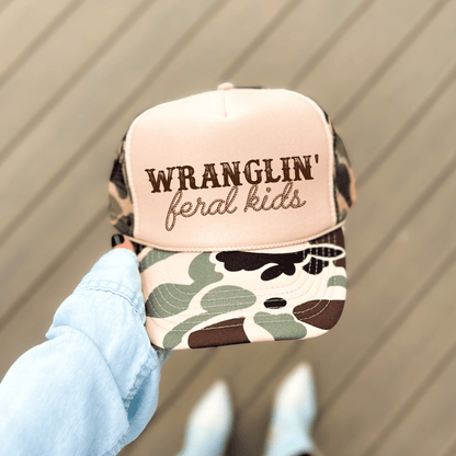 Wranglin' Feral Kids Funny Classic Foam Trucker Hat - Hollow Point Society - Trucker Hat