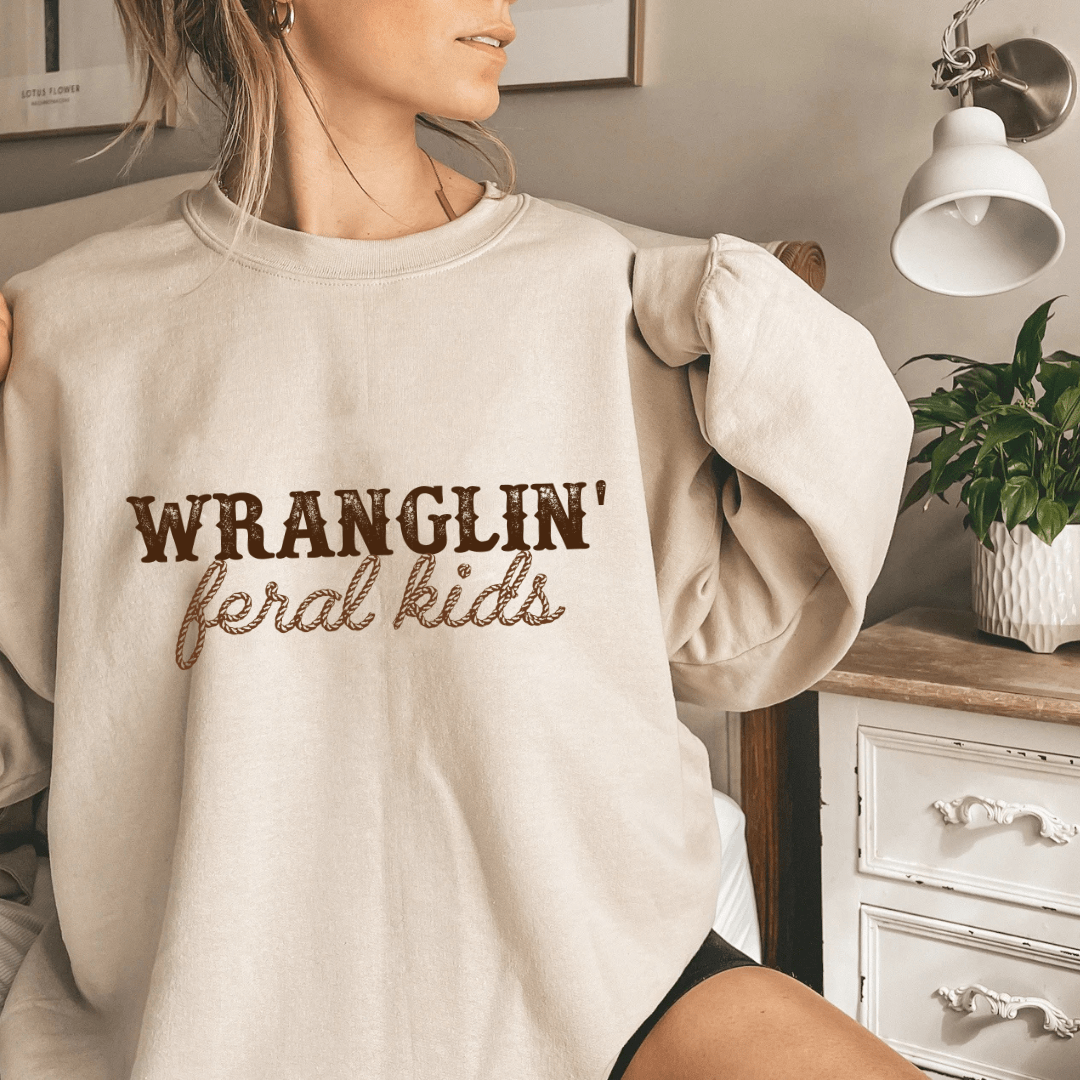 Wranglin' Feral Kids Funny Women's Sweatshirt - Hollow Point Society - Sweater