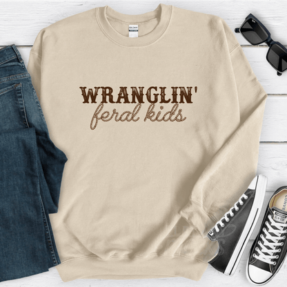 Wranglin' Feral Kids Funny Women's Sweatshirt - Hollow Point Society - Sweater