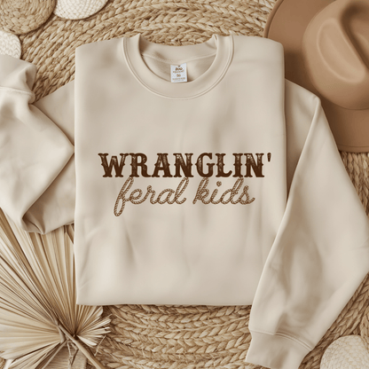 Wranglin' Feral Kids Funny Women's Sweatshirt - Hollow Point Society - Sweater