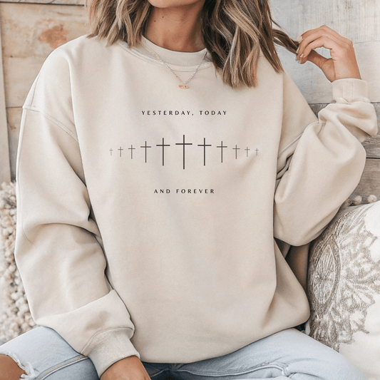 Yesterday, Today and Forever Christian Faith Gildan Jesus Sweatshirt - Hollow Point Society - Sweater