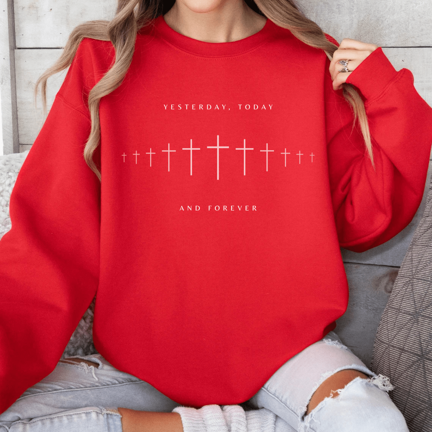 Yesterday, Today and Forever Christian Faith Gildan Jesus Sweatshirt - Hollow Point Society - Sweater